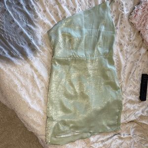 Green One Shoulder Mini Dress